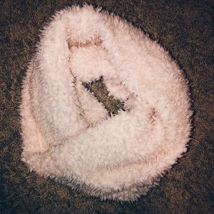 Fluffy pink scarf